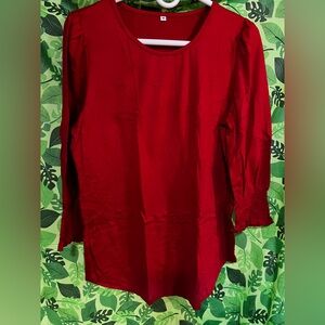 Elegant Red Women's Knit Top